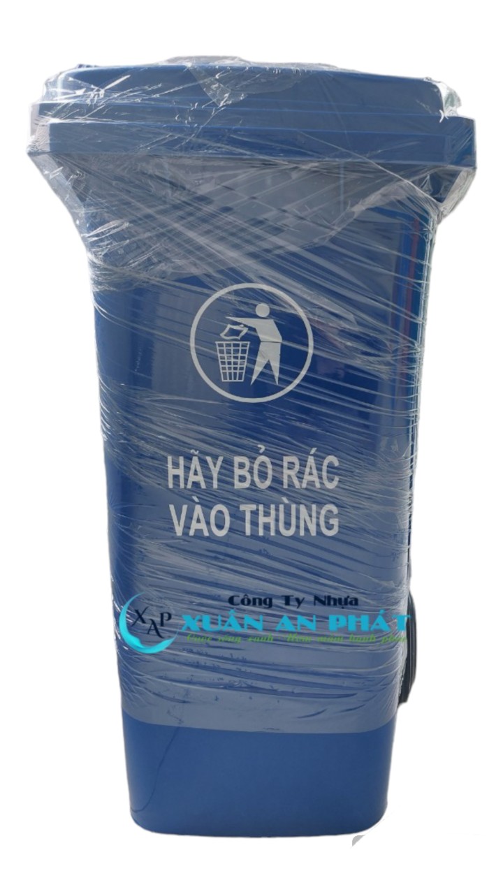 Thùng rác nhựa 120 lít màu xanh dương